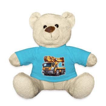 Crane / construction site / winch / crane system - Teddy Bear - atoll blue - Front