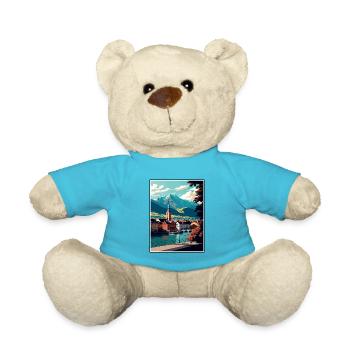 Villach Österreich Vintage Reiseposter WPA Souvenir - Teddy - Atollblau - Vorne