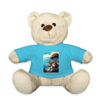 Antalya Decoration Turkey Vintage Travel Poster - Teddy Bear - atoll blue - Front
