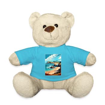 Cantabrie Espagne Vintage voyage affiche WPA Souvenir - Nounours - bleu outremer - Devant