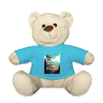 Grasse France Vintage voyage affiche WPA Souvenir - Nounours - bleu outremer - Devant
