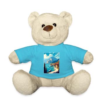 Gardasee Dekoration Vintage Reiseposter WPA - Teddy - Atollblau - Vorne