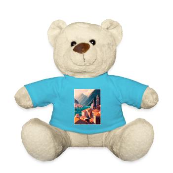 Kotor Monténégro Vintage voyage affiche Souvenir - Nounours - bleu outremer - Devant