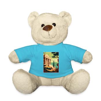 Athen Griechenland Akropolis Vintage Reiseposter WPA - Teddy - Atollblau - Vorne