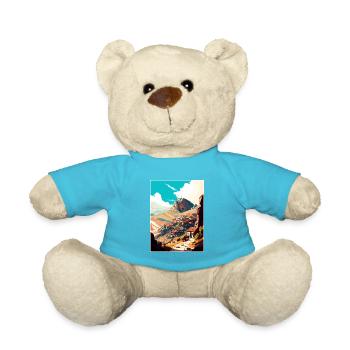 Afyonkarahisar Turkey Giftr Vintage Travel Poster - Teddy Bear - atoll blue - Front