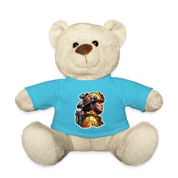 Firefighter / Fire / Fire / Extinguish / Heroine - Teddy Bear - atoll blue - Front