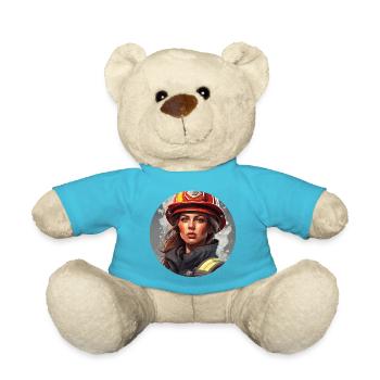 Firefighter / Fire / Fire / Extinguish / Heroine - Teddy Bear - atoll blue - Front