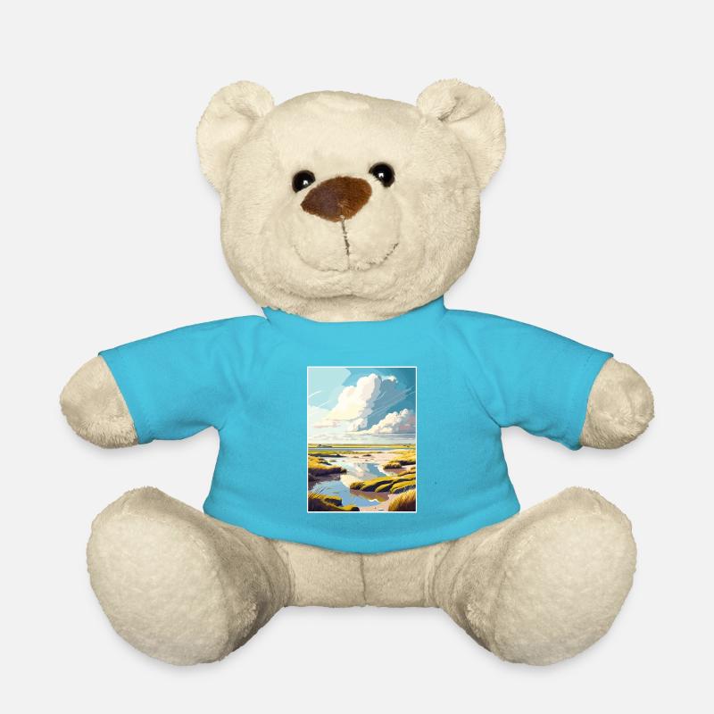Texel Niederlande Vintage Reiseposter Souvenir - Teddy - Atollblau