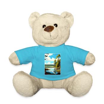 Hoge Kempen Belgien Vintage Reiseposter Souvenir - Teddy - Atollblau - Vorne