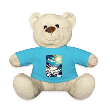 Obertauern Austria Vintage Reiseposter Souvenir - Teddy - Atollblau - Vorne