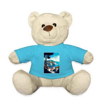 Ston Kroatien Vintage Reiseposter WPA Souvenir - Teddy - Atollblau - Vorne