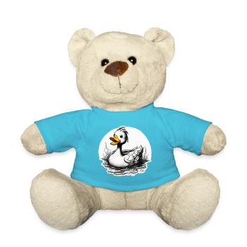 Gummiente / Badeente / Wasser / Badewanne - Teddy - Atollblau - Vorne
