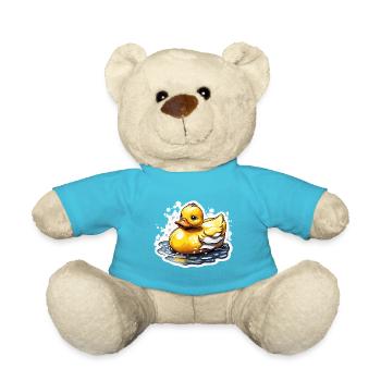Gummiente / Badeente / Wasser / Badewanne - Teddy - Atollblau - Vorne