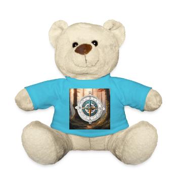Compass / Cardinal Direction / Travel / Survival - Teddy Bear - atoll blue - Front