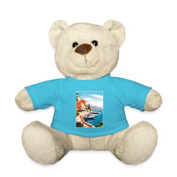 Cote D Azur Frankreich Vintage Reiseposter Souvenir - Teddy - Atollblau - Vorne