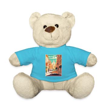 Valencia Spanien Vintage Reiseposter WPA Souvenir - Teddy - Atollblau - Vorne