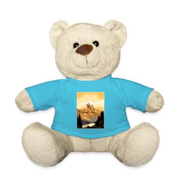 Segovia Spain Vintage Travel Poster WPA Souvenir - Teddy Bear - atoll blue - Front