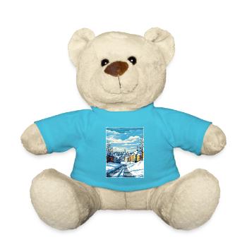 Lahti Finland Vintage Travel Poster WPA Souvenir - Teddy Bear - atoll blue - Front