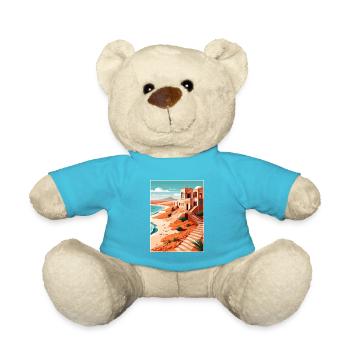 Fuerteventura Spanien Vintage Reiseposter Souvenir - Teddy - Atollblau - Vorne