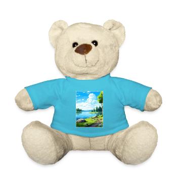 Lake Sainte Croix Deko Vintage Reiseposter WPA - Teddy - Atollblau - Vorne