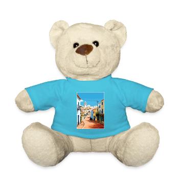 Albufeira Portugal Cascais Vintage Travel Poster - Teddy Bear - atoll blue - Front