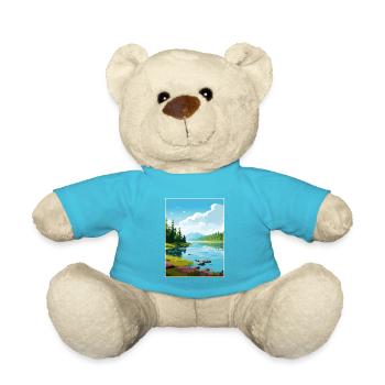 Lake Sainte Croix Deco Vintage Reiseplakat WPA - Teddy - Atollblau - Vorne