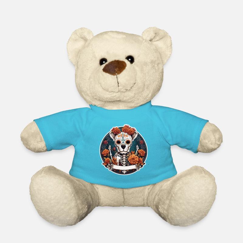 La Catrina/ Tattoo / Mexiko / Tier / Hund - Teddy - Atollblau