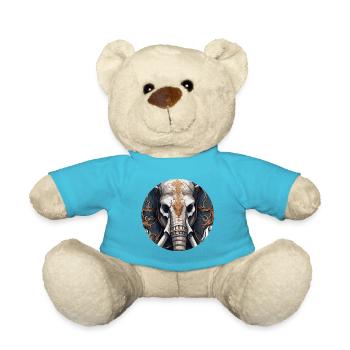 Elefant / Tier / Orientalisch / Blumen / Muster - Teddy - Atollblau - Vorne