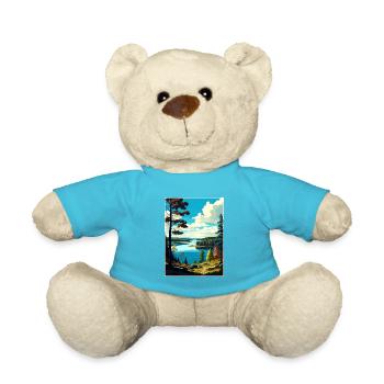 Kielder Water And Forest Park England Souvenir - Teddy Bear - atoll blue - Front