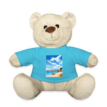 St Mawes Michaels Mount Cornwall Reiseposter - Teddy - Atollblau - Vorne