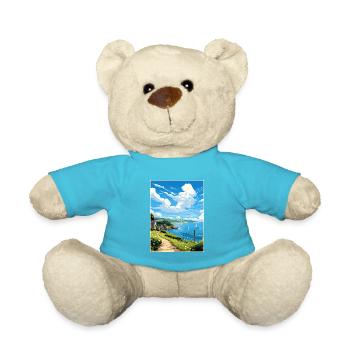 St Mawes Michaels Mount Cornwall Reiseposter - Teddy - Atollblau - Vorne