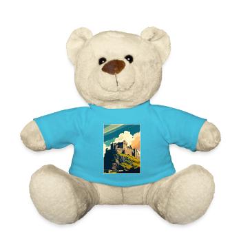 Stirling Scotland Castle Vintage Travel Poster WPA - Teddy Bear - atoll blue - Front