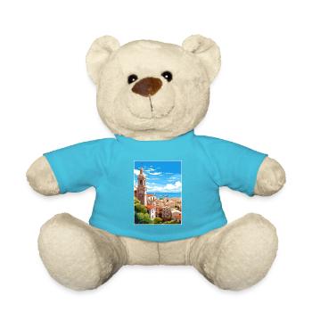 Malaga Espagne Vintage voyage affiche WPA Souvenir - Nounours - bleu outremer - Devant