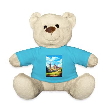 Santiago De Compostela Spanien Vintage Reiseposter - Teddy - Atollblau - Vorne