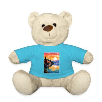 Gardasee Dekoration Vintage Reiseposter WPA - Teddy - Atollblau - Vorne