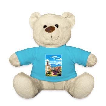 Malaga Espagne Vintage voyage affiche WPA Souvenir - Nounours - bleu outremer - Devant