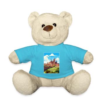 Salamanque Espagne Vintage voyage affiche WPA Souvenir - Nounours - bleu outremer - Devant