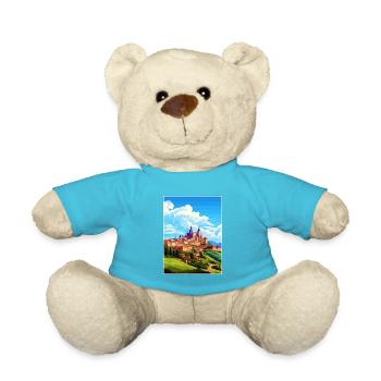 Segovia Spain Vintage Travel Poster WPA Souvenir - Teddy Bear - atoll blue - Front