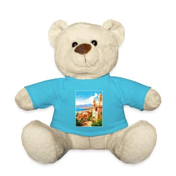 Tarragona Spanien Vintage Reiseposter WPA Souvenir - Teddy - Atollblau - Vorne