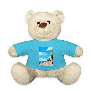 Thessaloniki Greece Decoration Travel Poster - Teddy Bear - atoll blue - Front