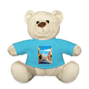Lagos Portugal Vintage Travel Poster WPA Souvenir - Teddy Bear - atoll blue - Front