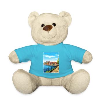 Porto Portugal Vintage Reiseposter WPA Souvenir - Teddy - Atollblau - Vorne