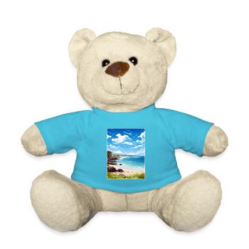 Trevaunance Cove Cornwall Vintage Reiseposter - Teddy - Atollblau - Vorne