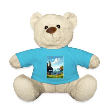 Duncansby Stacks Schottland Vintage-Reiseposter - Teddy - Atollblau - Vorne