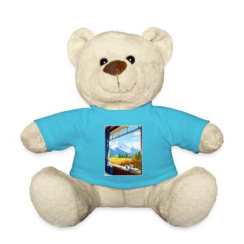 Orient Express Europa Deko Vintage Reiseposter - Teddy - Atollblau - Vorne
