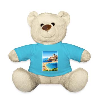 Sicily Italy Decoration Vintage Travel Poster WPA - Teddy Bear - atoll blue - Front