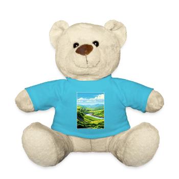 Douro Valley Portugal Vintage Travel Poster WPA - Teddy Bear - atoll blue - Front