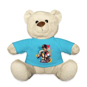 Boxer / Sport / Kampf / Arena / Boxring / Fäuste - Teddy - Atollblau - Vorne