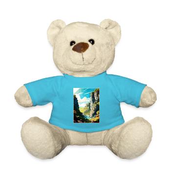 Cheddar Gorge England Vintage Reiseposter WPA - Teddy - Atollblau - Vorne