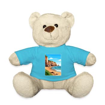 Torquay Cliffs England Vintage Reiseposter WPA - Teddy - Atollblau - Vorne